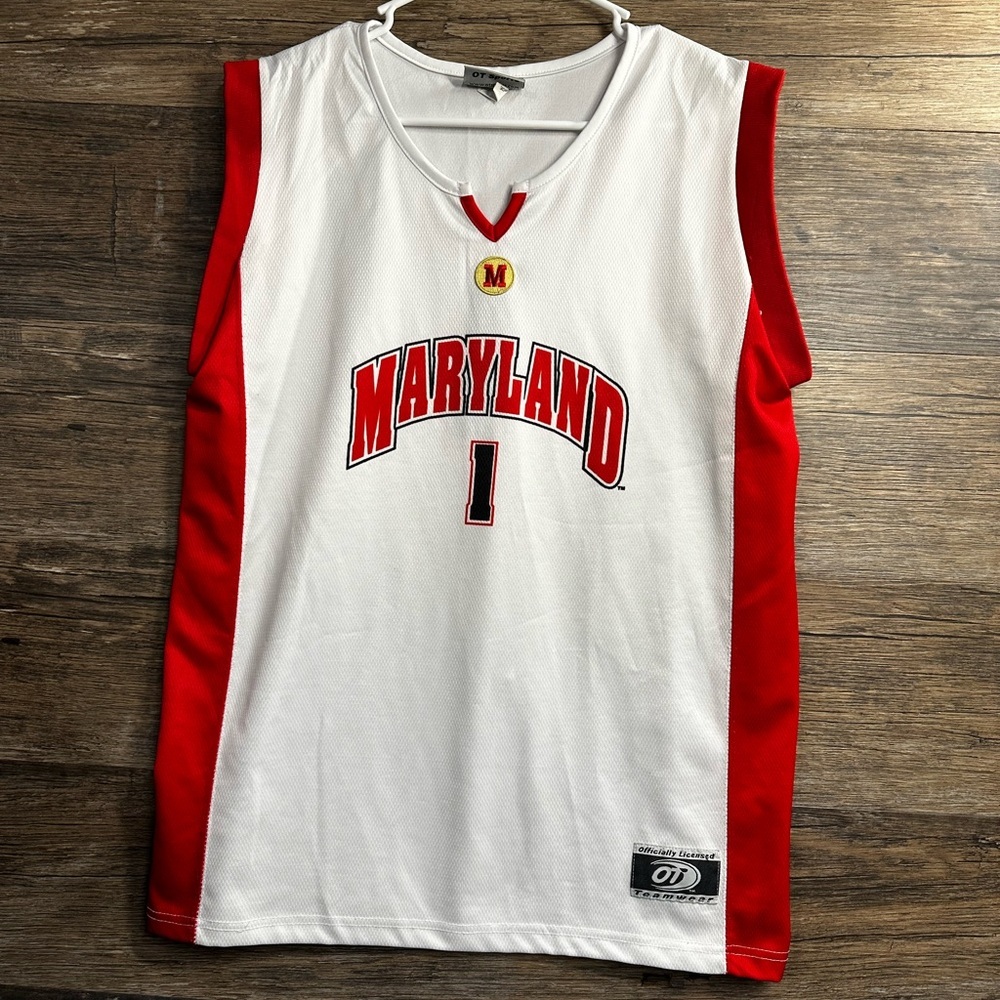 Maryland Basketball Jersey Red and White Youth XL